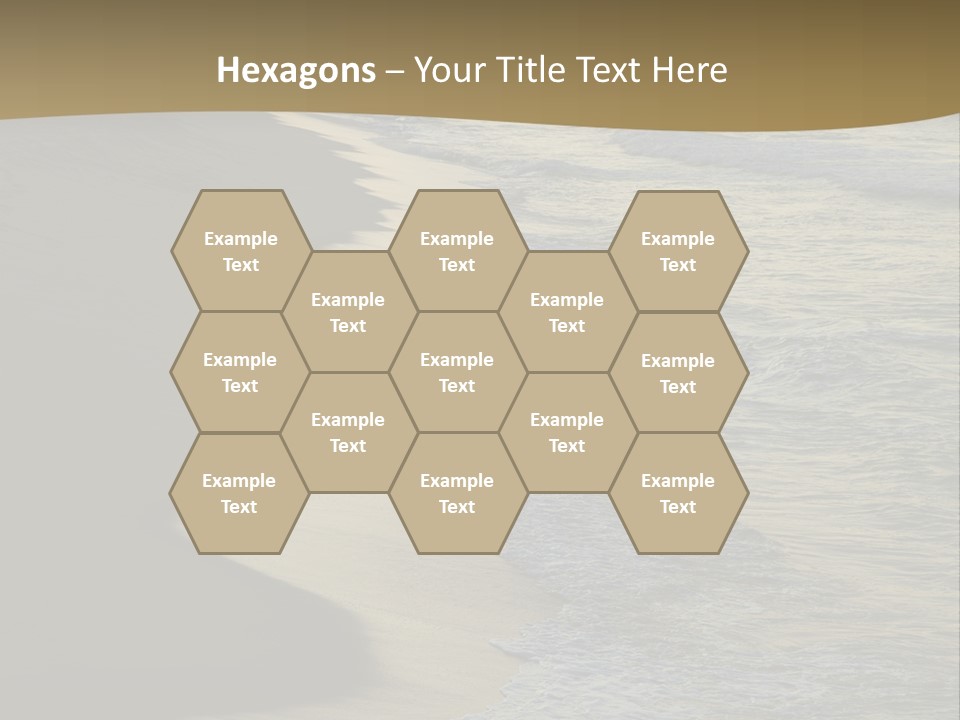 A Sandy Beach With Waves Coming In From The Ocean PowerPoint Template