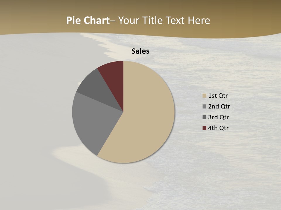 A Sandy Beach With Waves Coming In From The Ocean PowerPoint Template