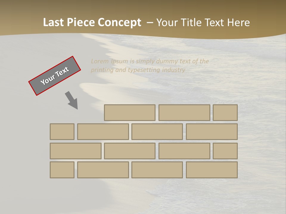 A Sandy Beach With Waves Coming In From The Ocean PowerPoint Template