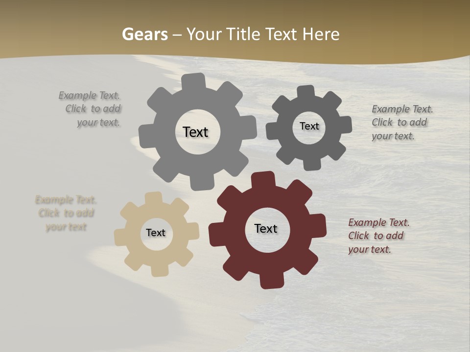 A Sandy Beach With Waves Coming In From The Ocean PowerPoint Template