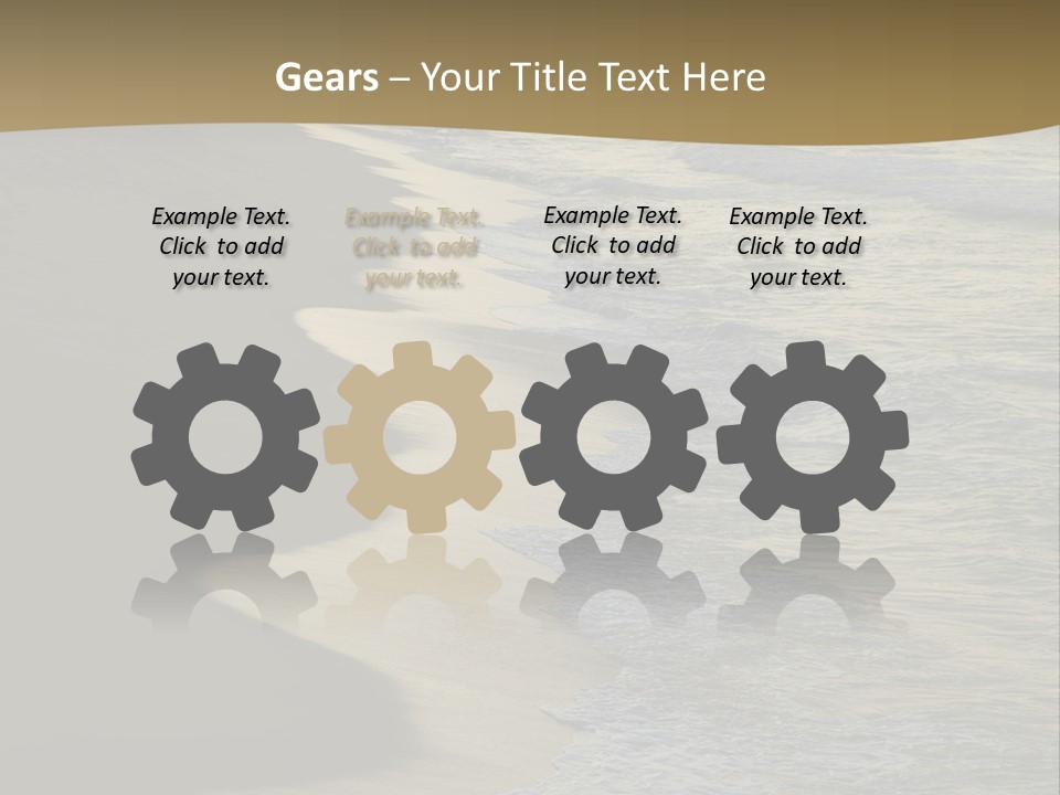 A Sandy Beach With Waves Coming In From The Ocean PowerPoint Template