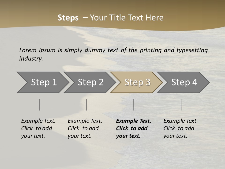 A Sandy Beach With Waves Coming In From The Ocean PowerPoint Template