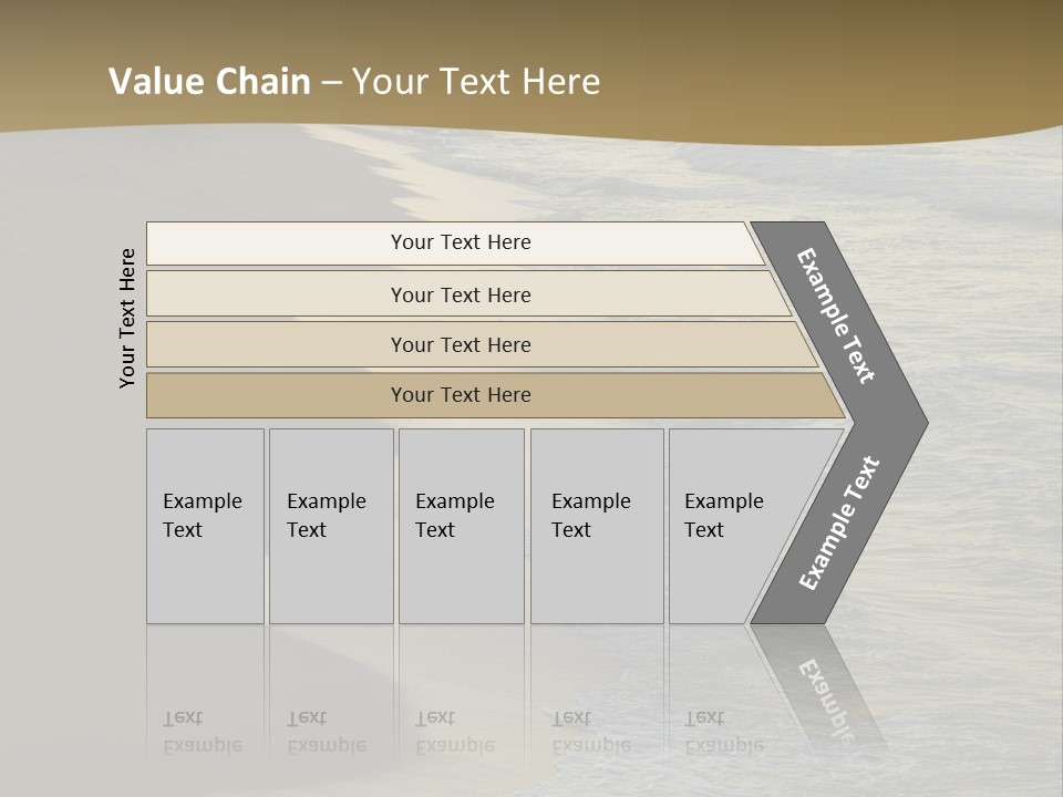 A Sandy Beach With Waves Coming In From The Ocean PowerPoint Template