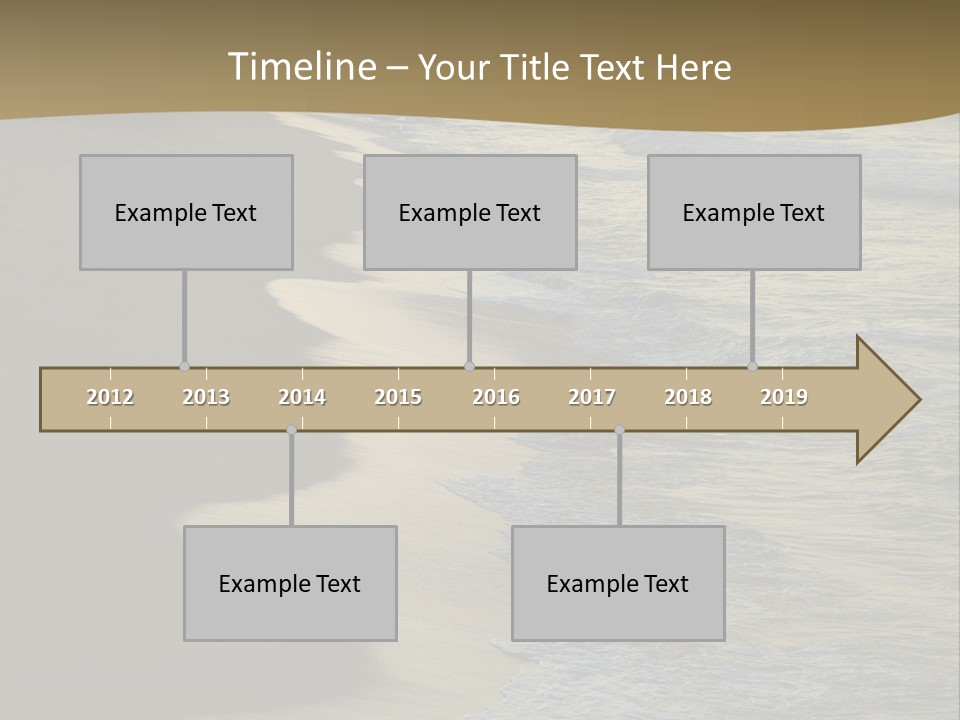 A Sandy Beach With Waves Coming In From The Ocean PowerPoint Template