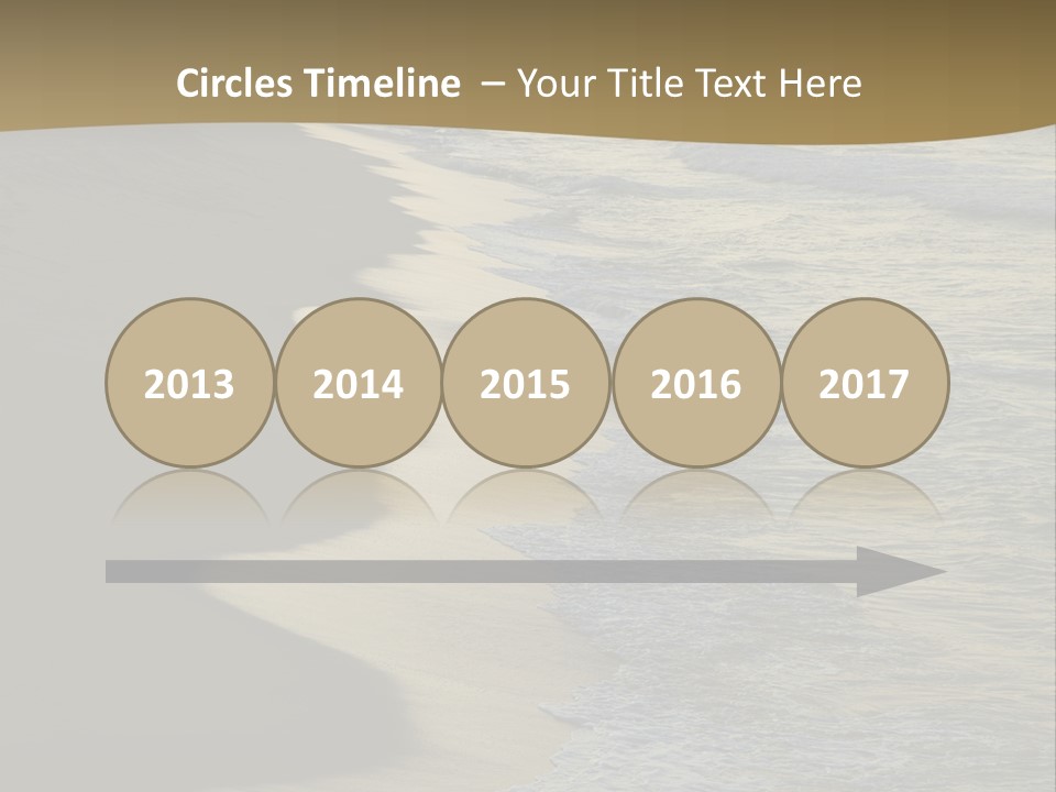 A Sandy Beach With Waves Coming In From The Ocean PowerPoint Template