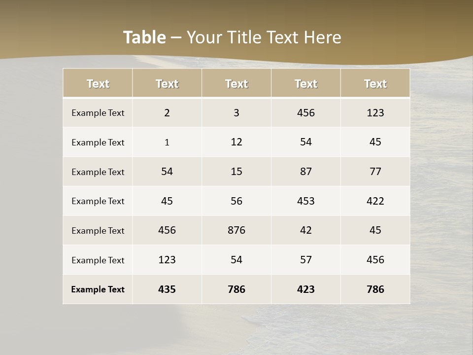 A Sandy Beach With Waves Coming In From The Ocean PowerPoint Template