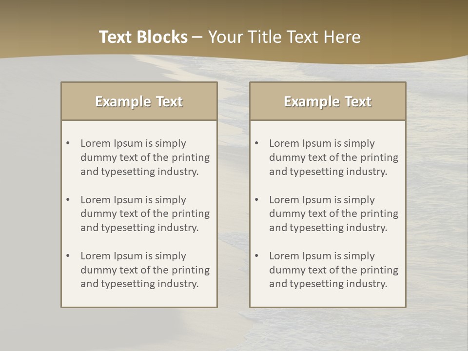 A Sandy Beach With Waves Coming In From The Ocean PowerPoint Template