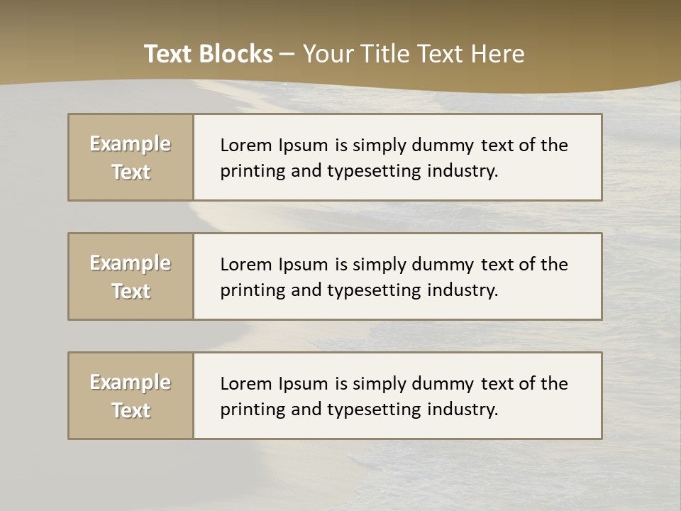 A Sandy Beach With Waves Coming In From The Ocean PowerPoint Template