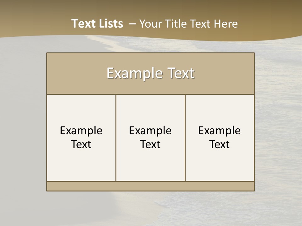 A Sandy Beach With Waves Coming In From The Ocean PowerPoint Template