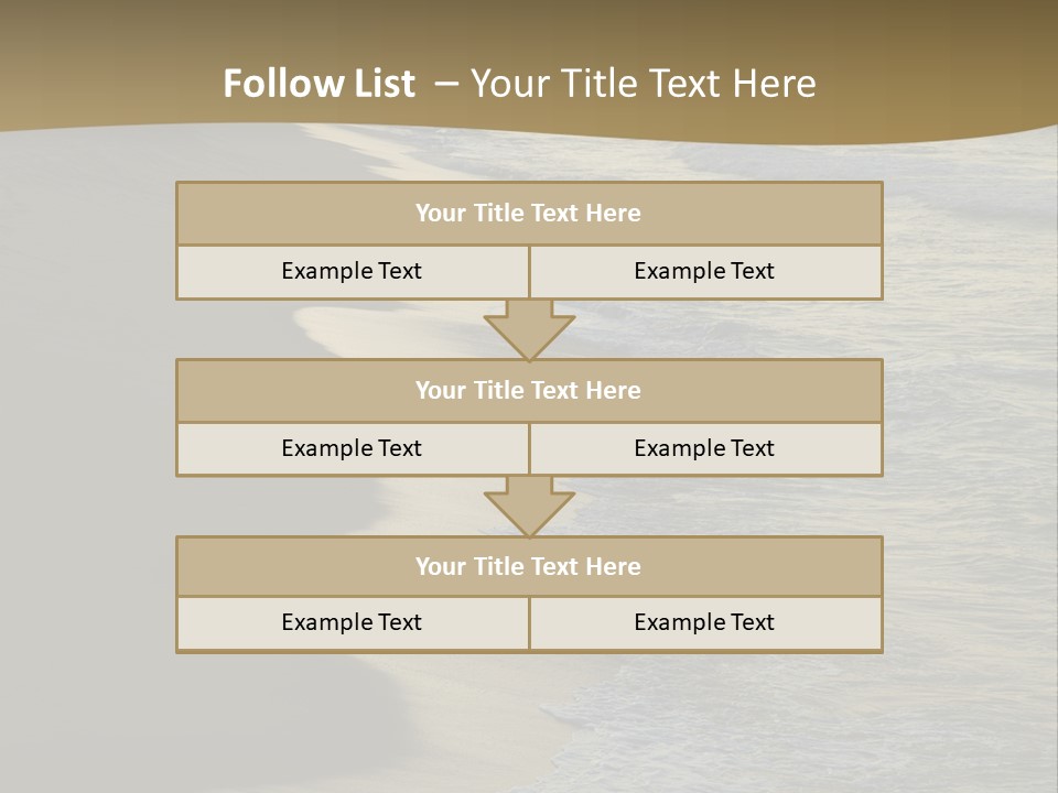 A Sandy Beach With Waves Coming In From The Ocean PowerPoint Template