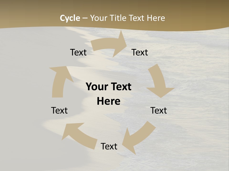 A Sandy Beach With Waves Coming In From The Ocean PowerPoint Template