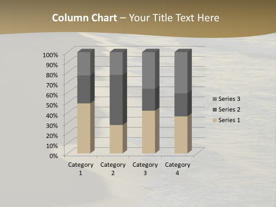 A Sandy Beach With Waves Coming In From The Ocean PowerPoint Template