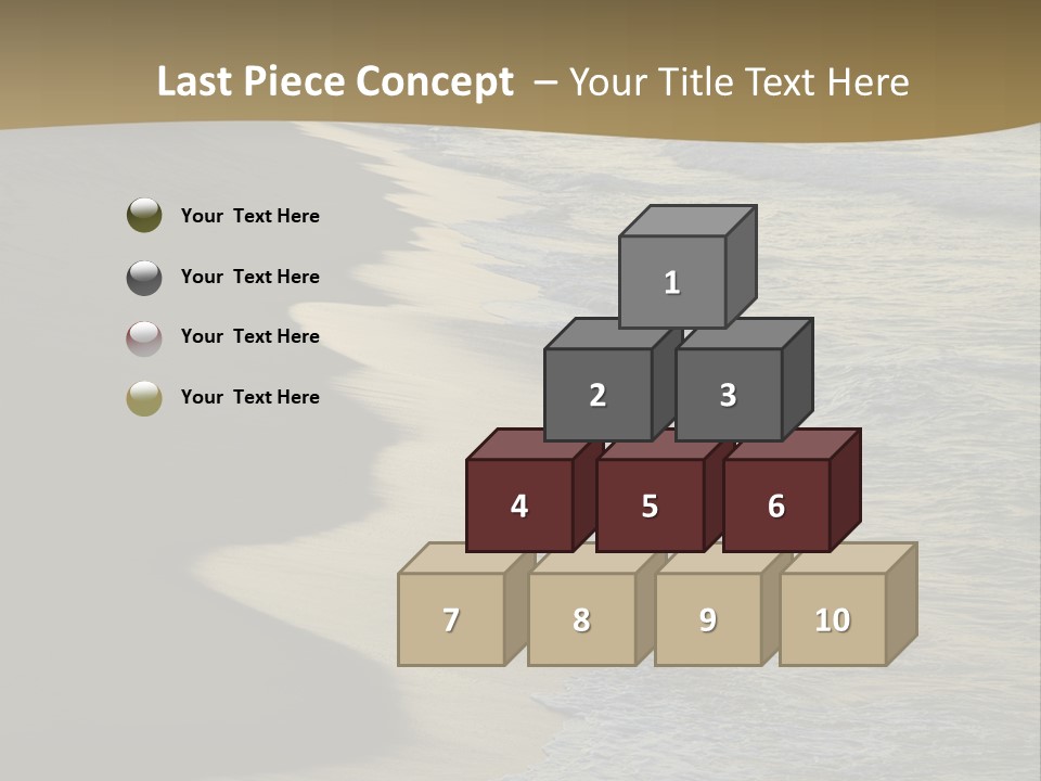 A Sandy Beach With Waves Coming In From The Ocean PowerPoint Template