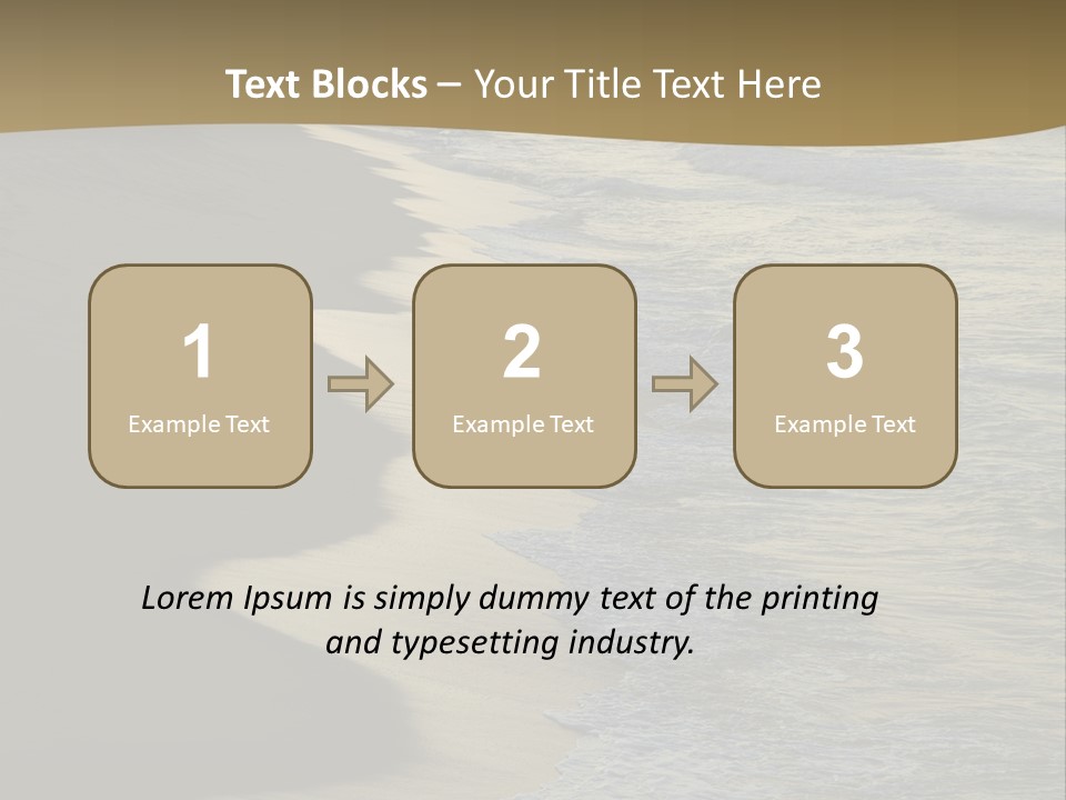 A Sandy Beach With Waves Coming In From The Ocean PowerPoint Template