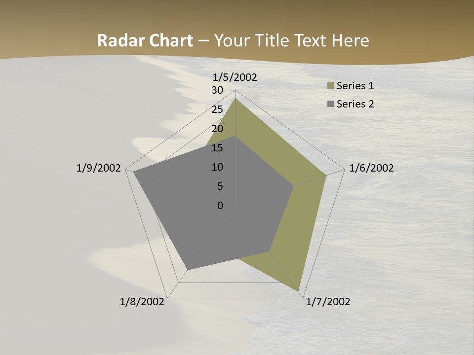 A Sandy Beach With Waves Coming In From The Ocean PowerPoint Template
