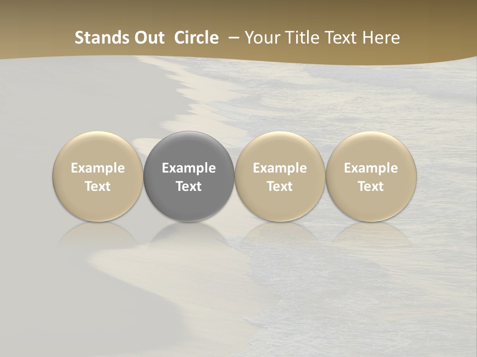 A Sandy Beach With Waves Coming In From The Ocean PowerPoint Template