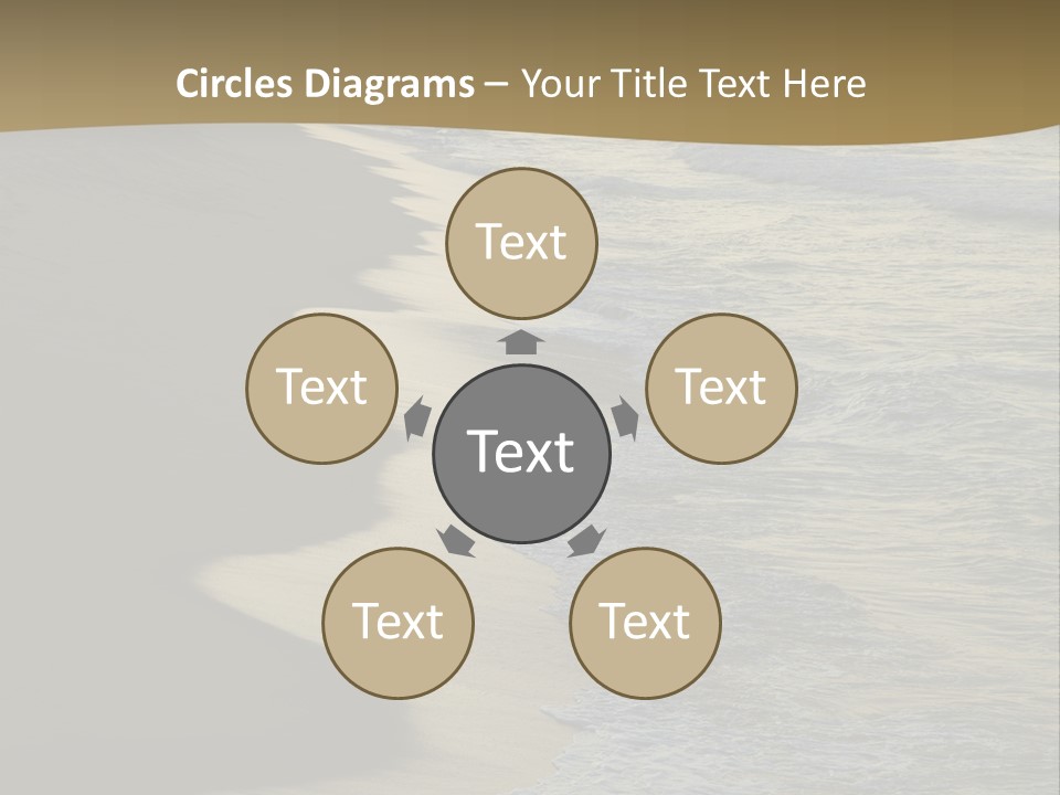 A Sandy Beach With Waves Coming In From The Ocean PowerPoint Template