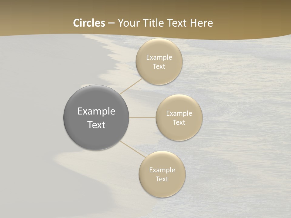 A Sandy Beach With Waves Coming In From The Ocean PowerPoint Template