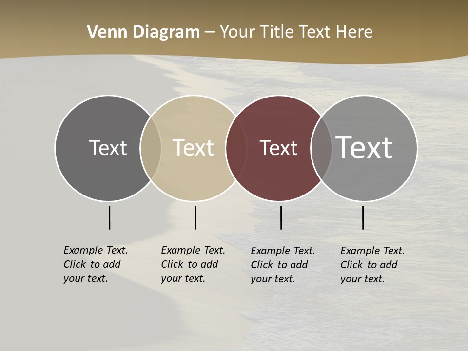 A Sandy Beach With Waves Coming In From The Ocean PowerPoint Template