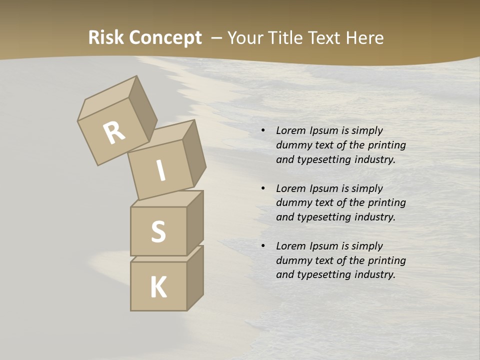 A Sandy Beach With Waves Coming In From The Ocean PowerPoint Template