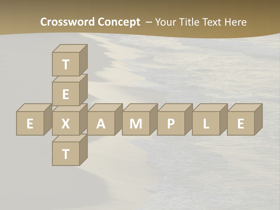 A Sandy Beach With Waves Coming In From The Ocean PowerPoint Template