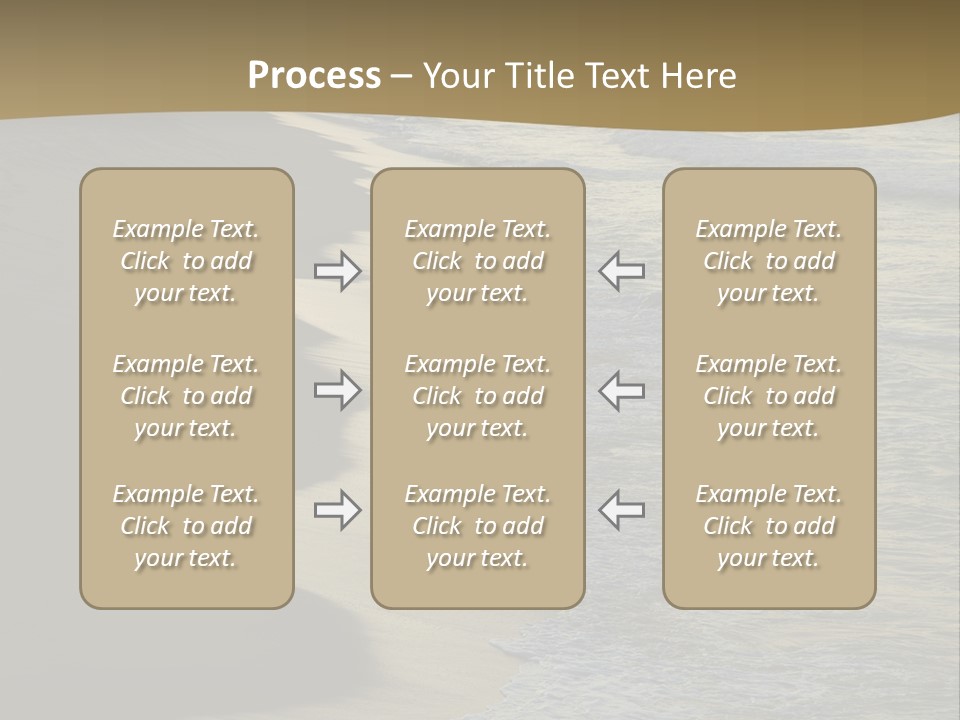 A Sandy Beach With Waves Coming In From The Ocean PowerPoint Template