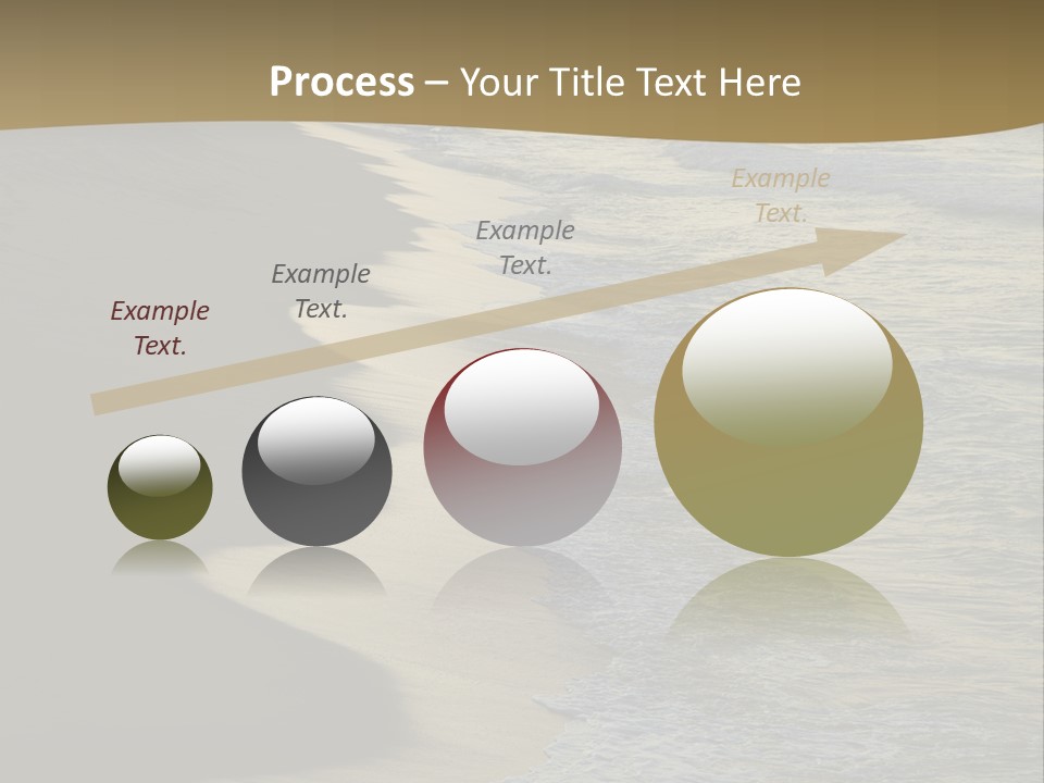 A Sandy Beach With Waves Coming In From The Ocean PowerPoint Template