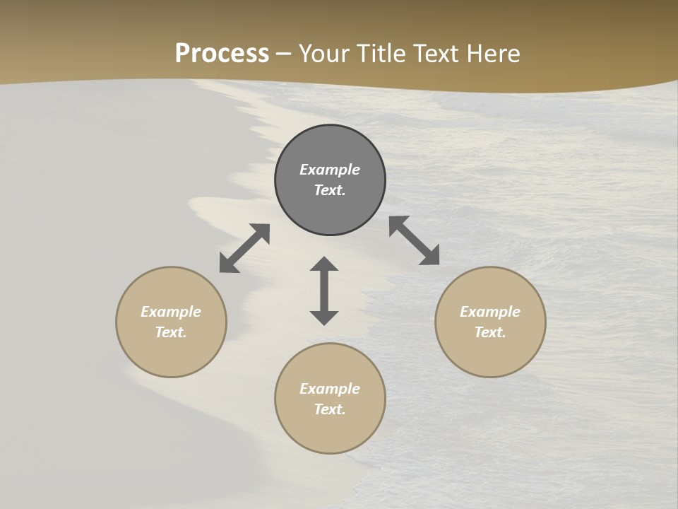 A Sandy Beach With Waves Coming In From The Ocean PowerPoint Template