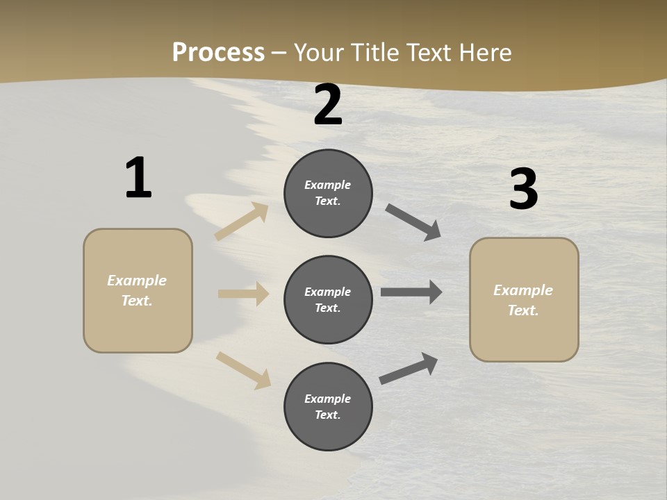 A Sandy Beach With Waves Coming In From The Ocean PowerPoint Template