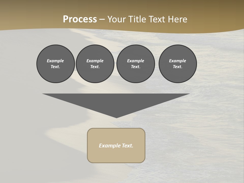 A Sandy Beach With Waves Coming In From The Ocean PowerPoint Template