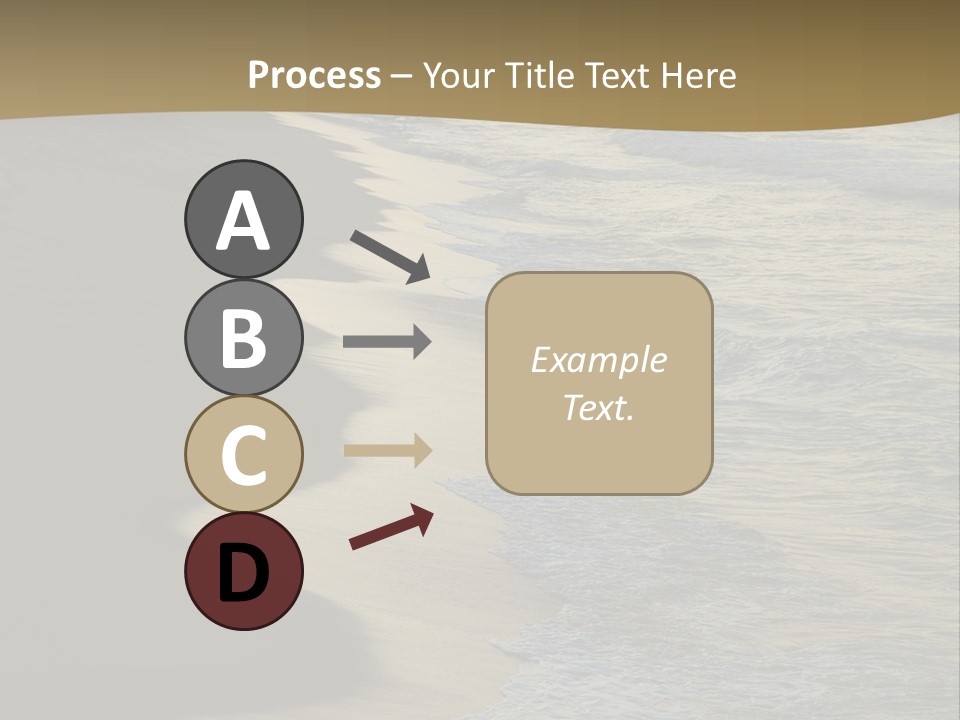 A Sandy Beach With Waves Coming In From The Ocean PowerPoint Template