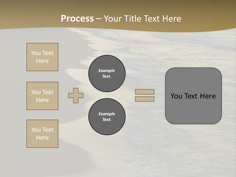 A Sandy Beach With Waves Coming In From The Ocean PowerPoint Template
