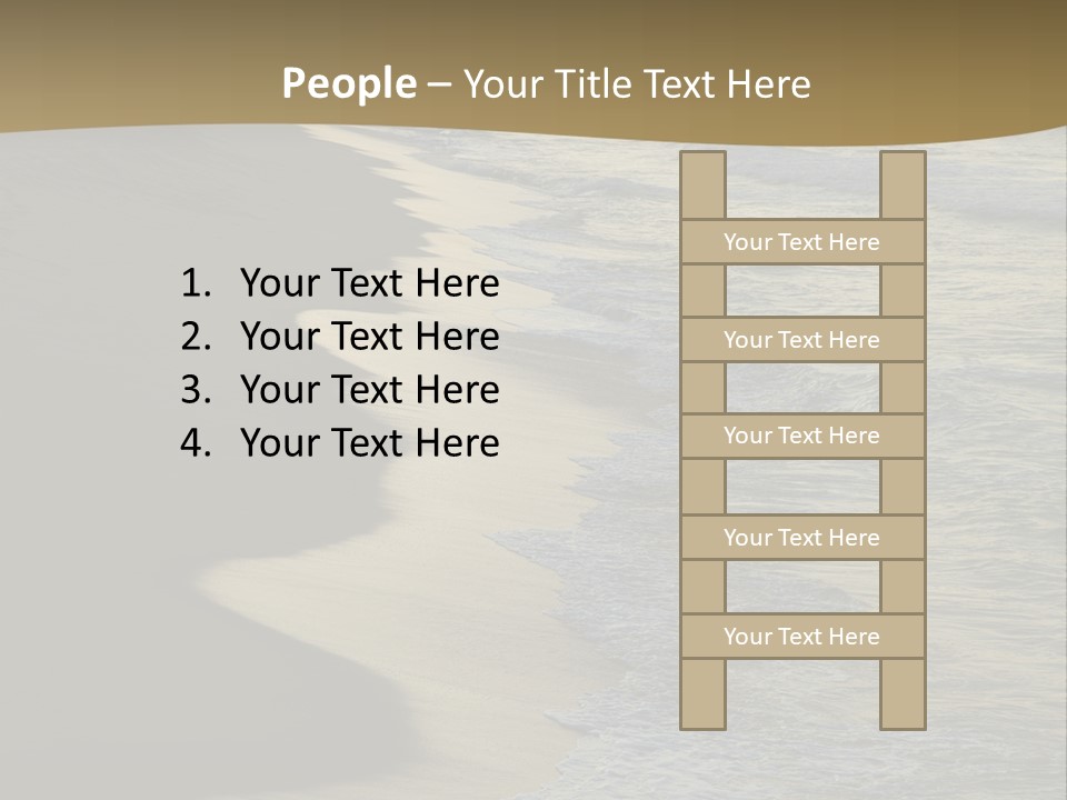 A Sandy Beach With Waves Coming In From The Ocean PowerPoint Template