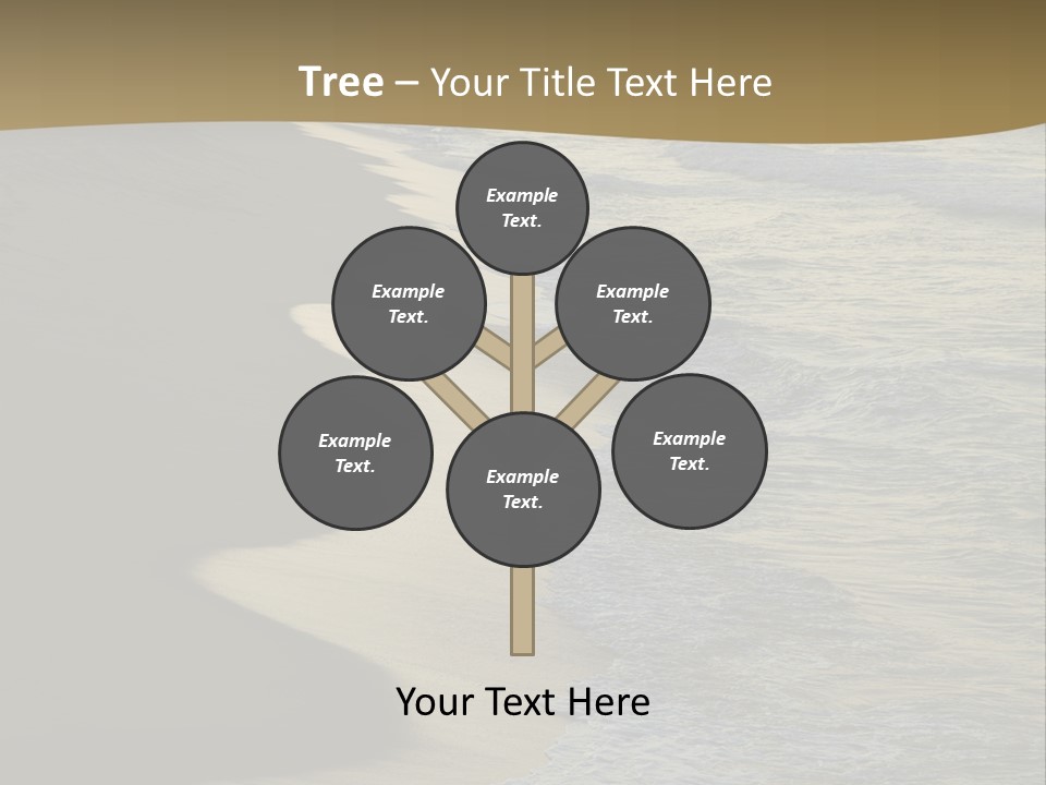 A Sandy Beach With Waves Coming In From The Ocean PowerPoint Template