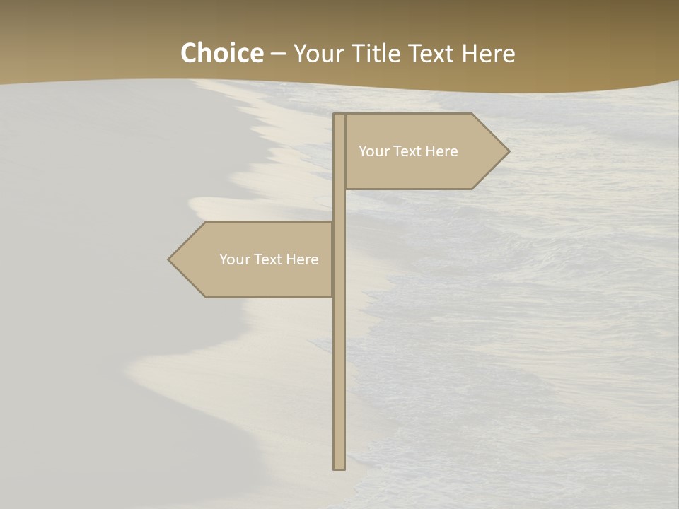 A Sandy Beach With Waves Coming In From The Ocean PowerPoint Template