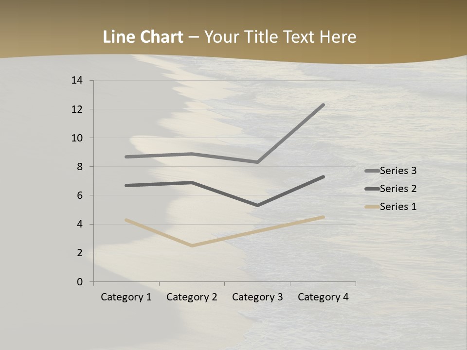 A Sandy Beach With Waves Coming In From The Ocean PowerPoint Template