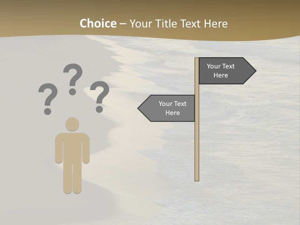 A Sandy Beach With Waves Coming In From The Ocean PowerPoint Template