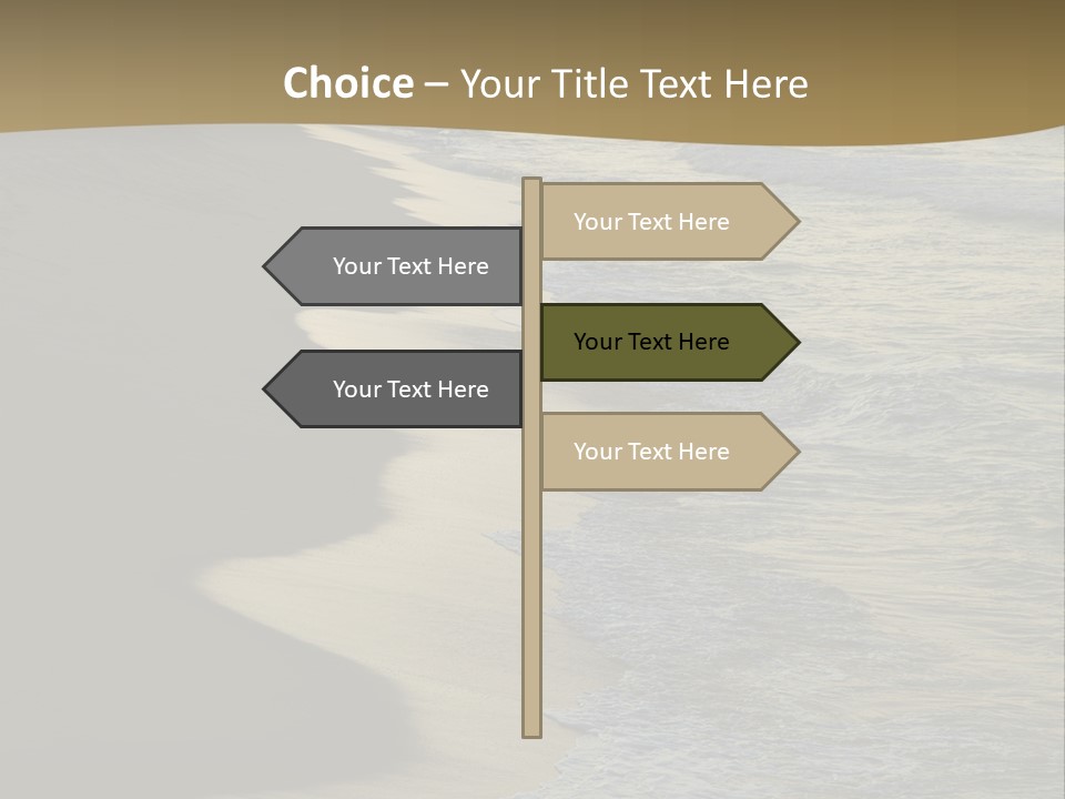 A Sandy Beach With Waves Coming In From The Ocean PowerPoint Template