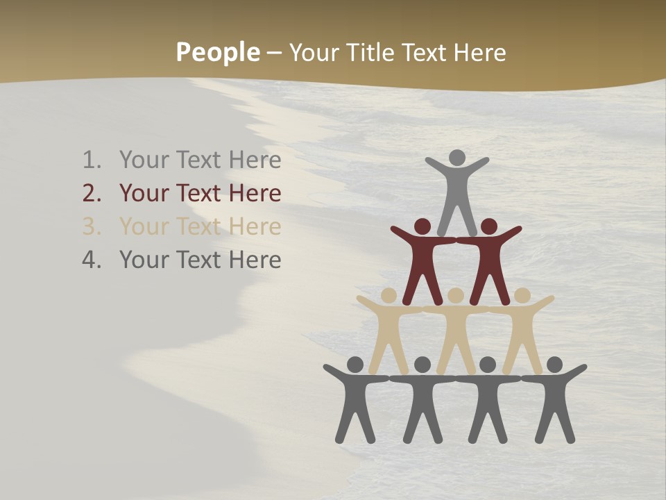 A Sandy Beach With Waves Coming In From The Ocean PowerPoint Template