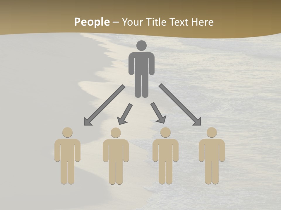 A Sandy Beach With Waves Coming In From The Ocean PowerPoint Template