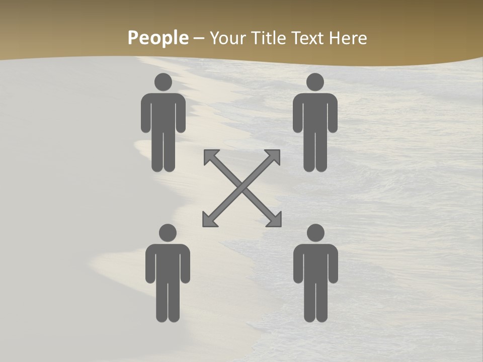 A Sandy Beach With Waves Coming In From The Ocean PowerPoint Template