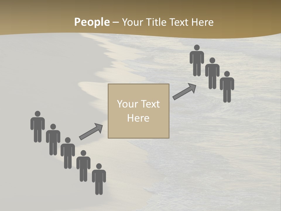 A Sandy Beach With Waves Coming In From The Ocean PowerPoint Template