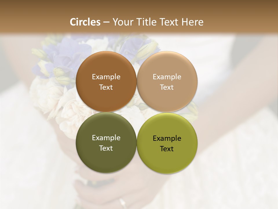 A Woman In A Wedding Dress Holding A Bouquet Of Flowers PowerPoint Template