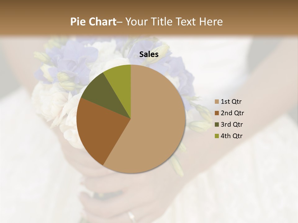 A Woman In A Wedding Dress Holding A Bouquet Of Flowers PowerPoint Template
