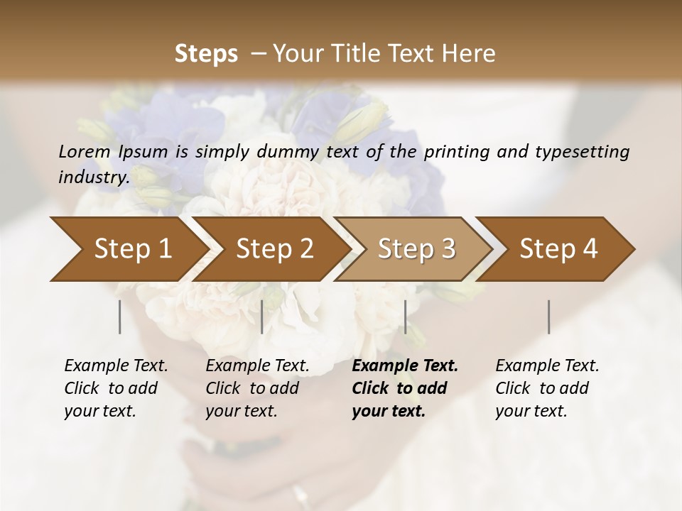 A Woman In A Wedding Dress Holding A Bouquet Of Flowers PowerPoint Template
