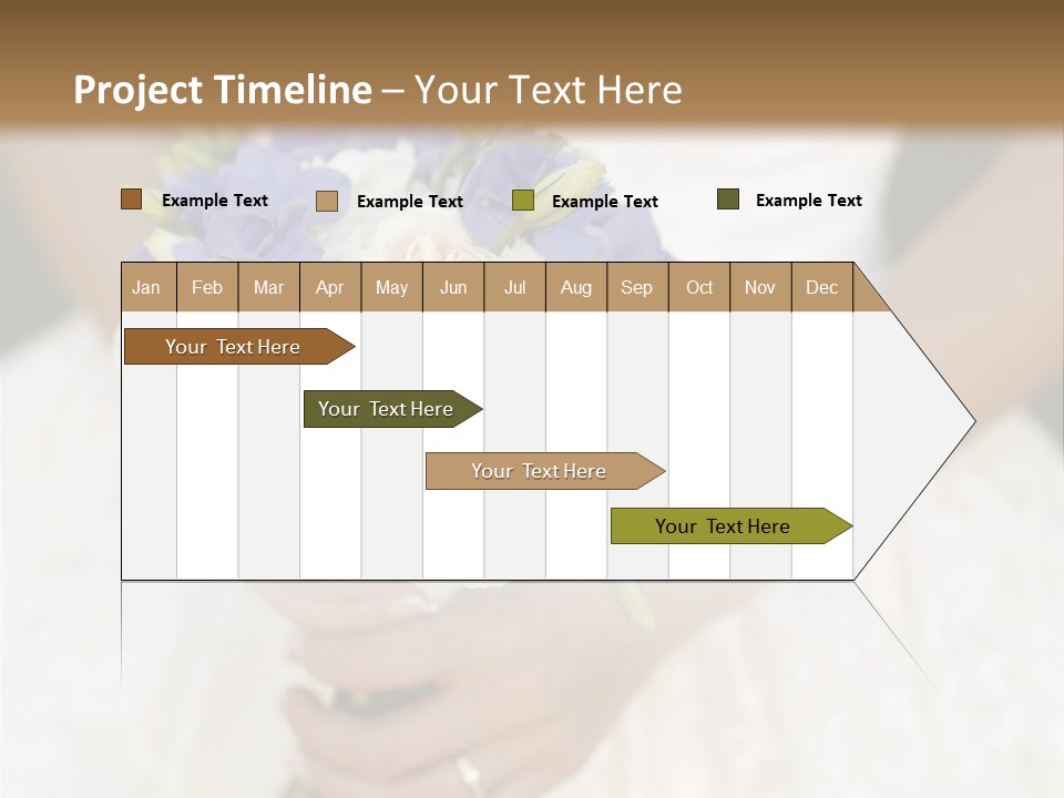 A Woman In A Wedding Dress Holding A Bouquet Of Flowers PowerPoint Template