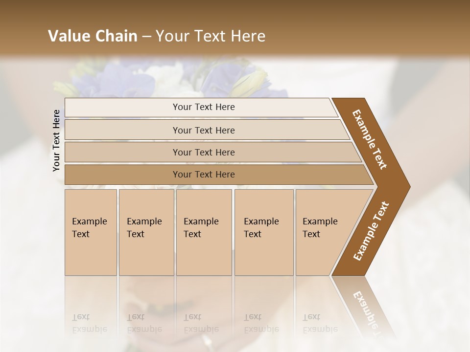 A Woman In A Wedding Dress Holding A Bouquet Of Flowers PowerPoint Template