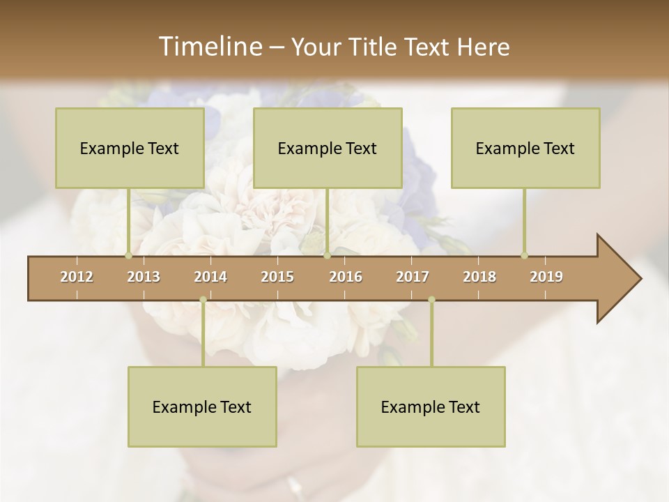 A Woman In A Wedding Dress Holding A Bouquet Of Flowers PowerPoint Template