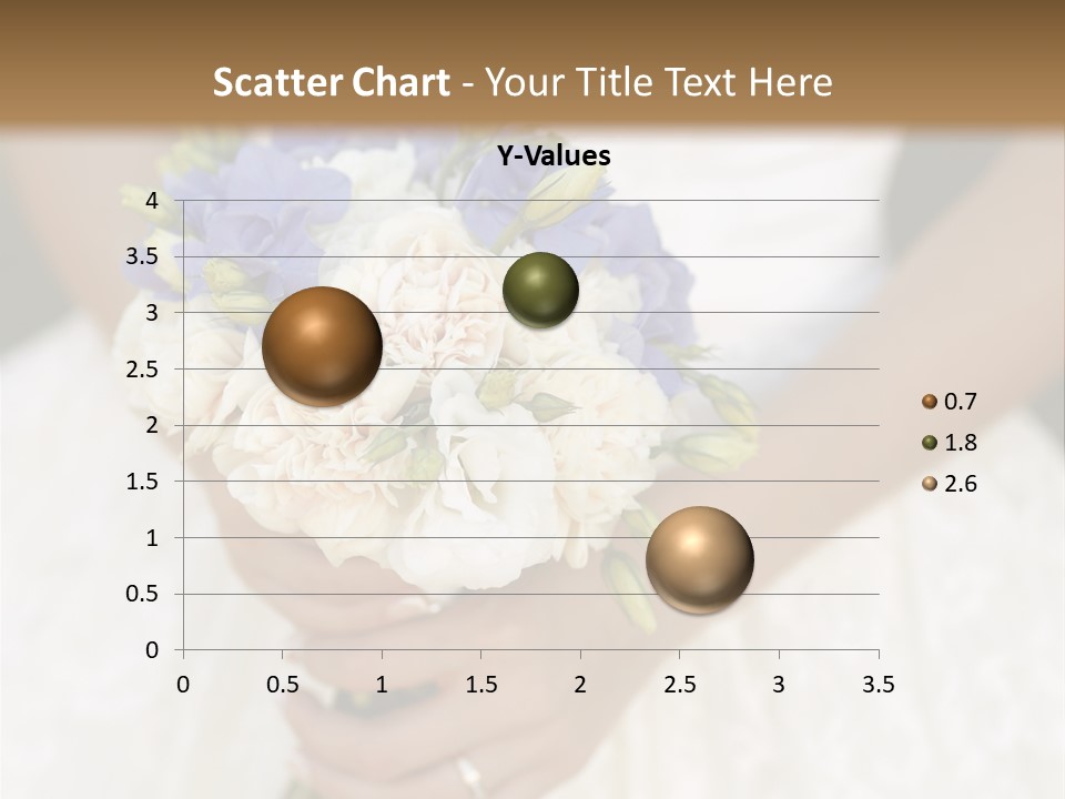 A Woman In A Wedding Dress Holding A Bouquet Of Flowers PowerPoint Template