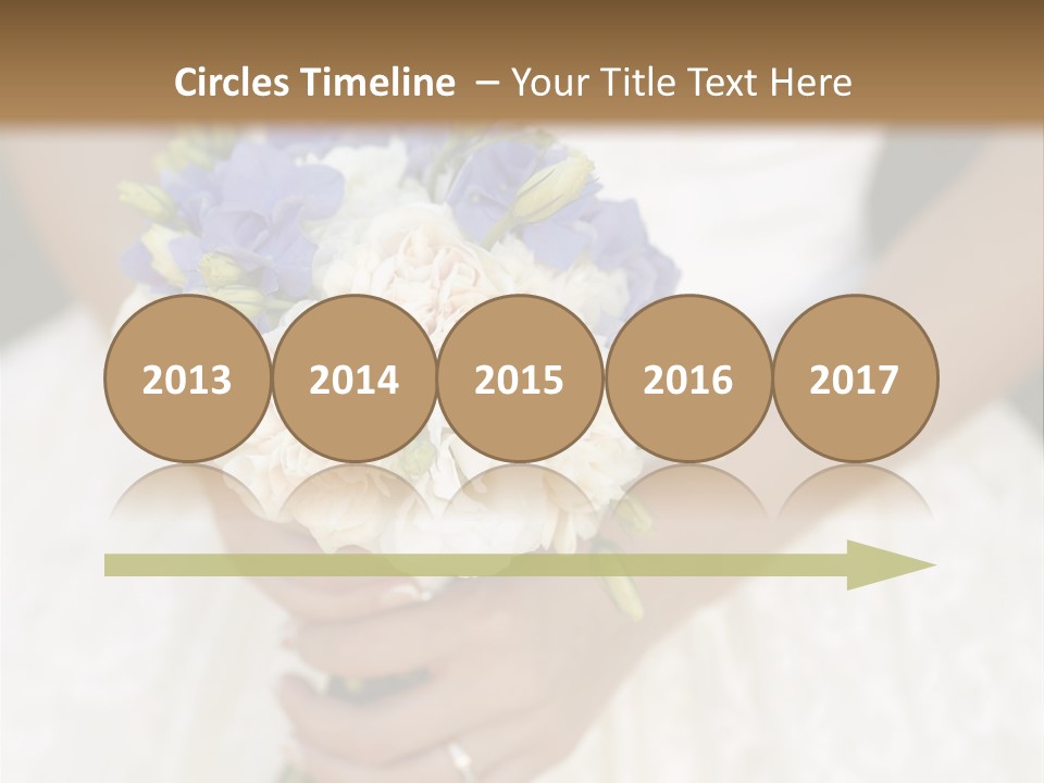 A Woman In A Wedding Dress Holding A Bouquet Of Flowers PowerPoint Template